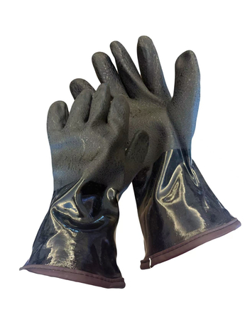 Black PVC gloves for winter 