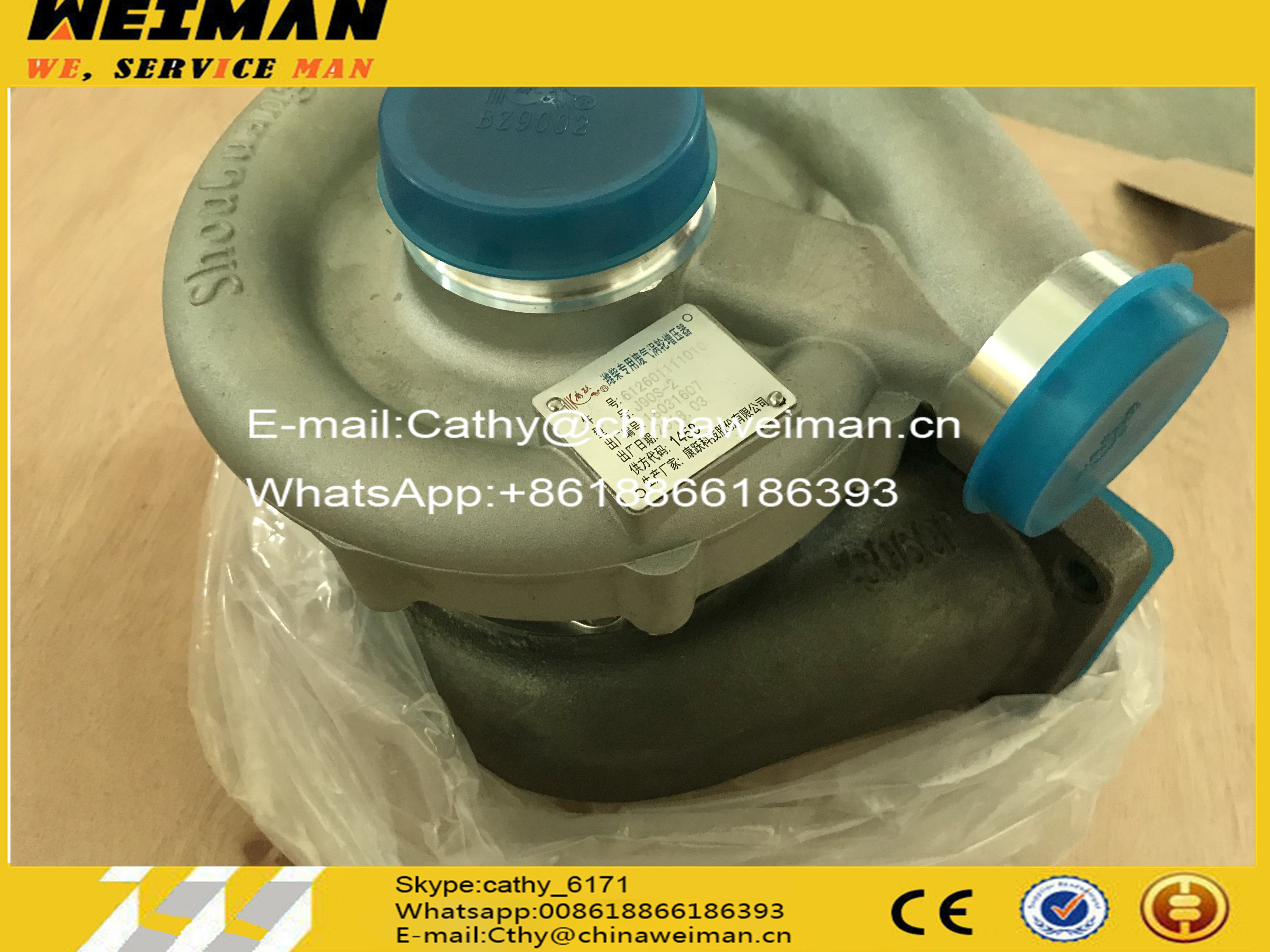 SDLG LG956L LG958L Wheel Loader Spare parts 4110001015031 Turbocharger with Weichai WD615 engine
