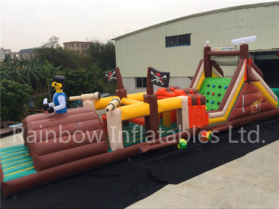 RB5071(15.8x3.4x5.7m) Inflatable New Pirate theme long Obstacle Course