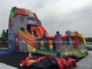 RB6071(13.5x6m) Inflatable Giant Fun Town Slide,Huge Colorful Slide For Commercial Places