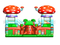 RB04128 （8x8x5m）Inflatable mushroom Bouncer funcity with double Slide
