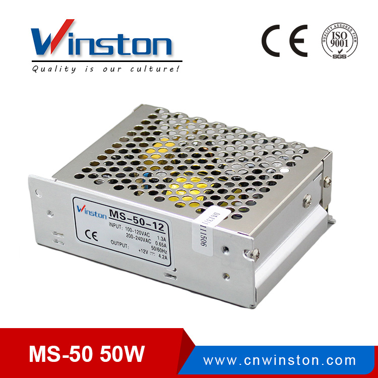 CE ROHS MS-50-15 5V ~ 24V ac dc Fuente de alimentación del controlador de luz LED con 2 años de garantía