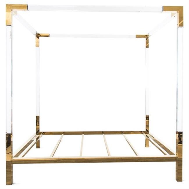 Manufacturer Furniture Frames Double Size Bed Stainless Steel Bed Frame Clear Acrylic Round Rod Frame