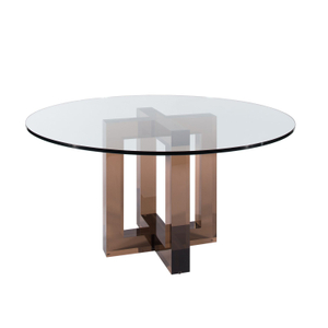 Clear Glass Top Round Acrylic Dining Table