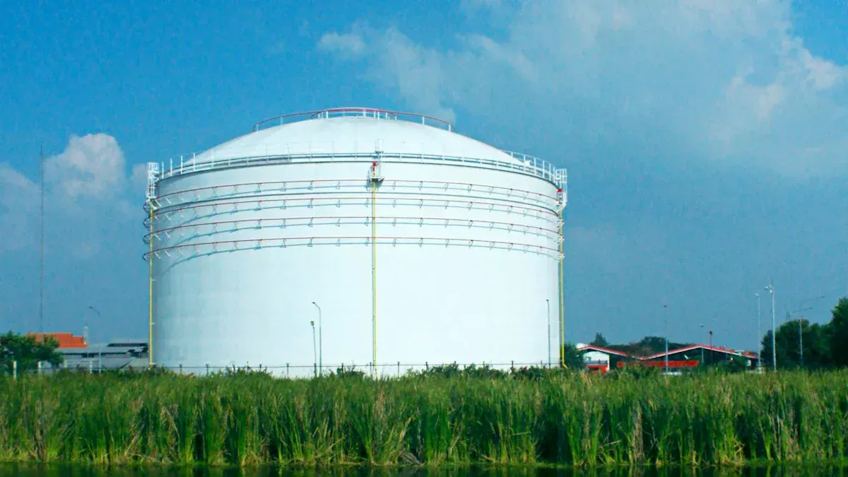 Onde fica armazenada a gasolina no posto de gasolina