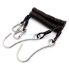 316 SS Scuba Diving Rafting Reef Single Hook with Spiral Coil Lanyard