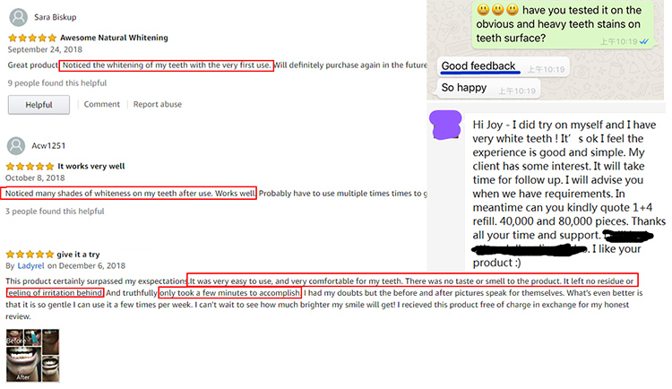 teeth clean kit Feedback from the customer kit de nettoyage des dents Feedback du client