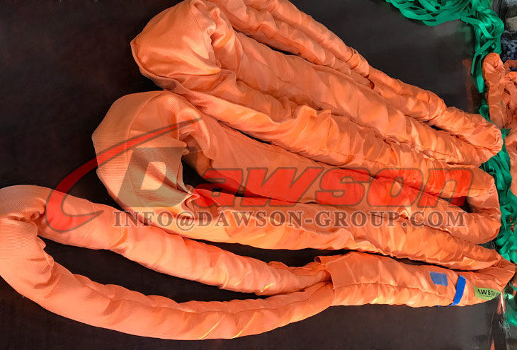 Eslingas redondas de poli&eacute;ster WLL 100T 100000kg, eslingas redondas sem fim para servi&ccedil;os pesados, eslingas redondas macias - fabricante e fornecedor na China