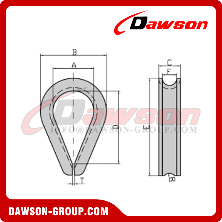 Dedais de cabo de aço para serviço extrapesado DAWSON DG-414