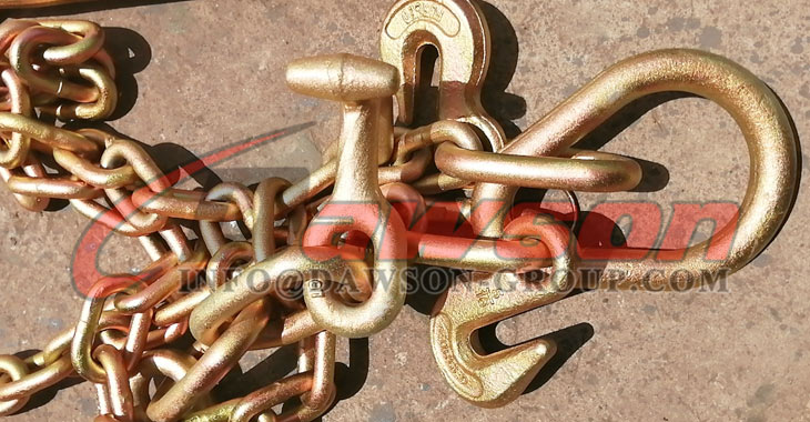 Cadena G70 con gancho en J en un extremo, con gancho de agarre, gancho en T y ganchos Mini en J en el otro extremo - Dawson Group Ltd. - Fabricante, proveedor y f&aacute;brica de China