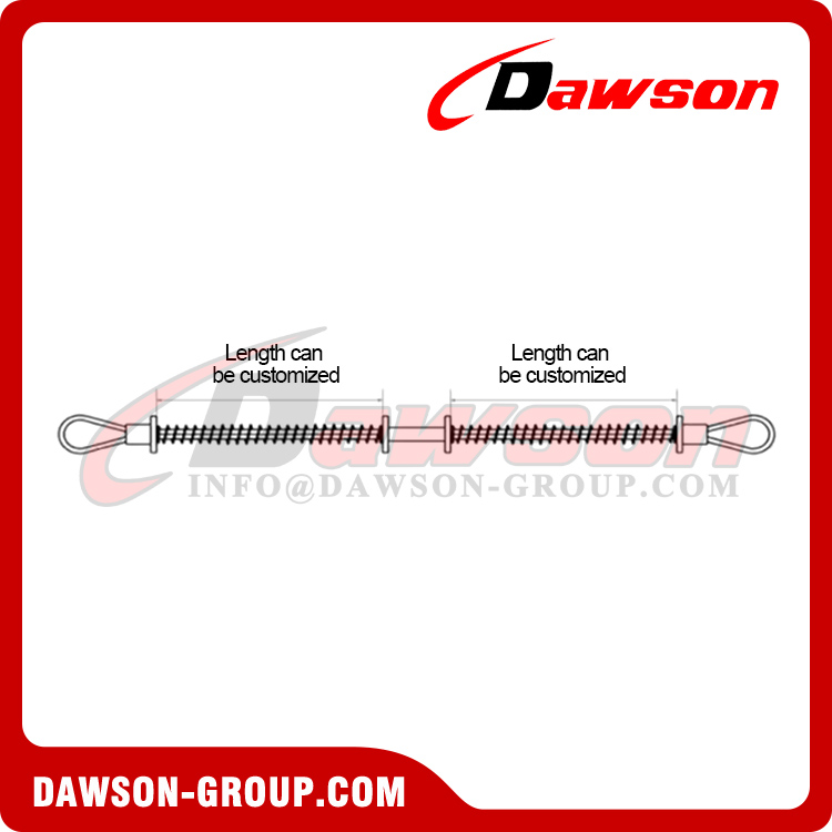 Cable de seguridad Whipcheck resistente a la corrosión y al óxido de acero al carbono galvanizado DAWSON Cable de control de látigo de manguera a manguera