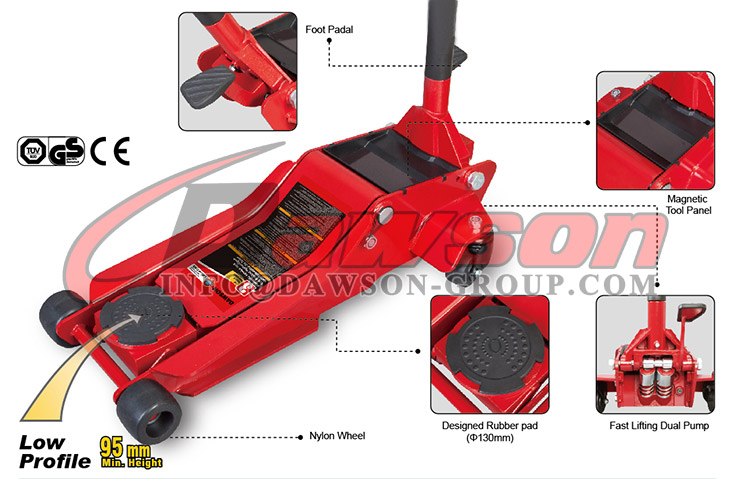 DSTZA830003 Gatos de garaje profesionales, Gato de piso, Gatos de piso con carro - Dawson Group Ltd. - Proveedor de China, F&aacute;brica