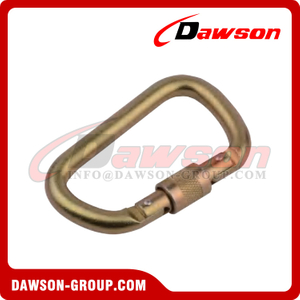 DSJ-1071 حلقة تسلق فولاذية للرياضة الخارجية للتسلق، حلقة تسلق أمان ذاتية القفل على شكل حرف D معالجة بالحرارة