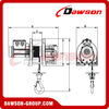 Стационарная электрическая лебедка DAWSON DS-NJ, электрическая канатная таль с беспроводным пультом дистанционного управления