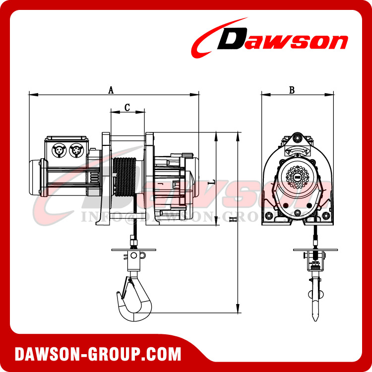 DAWSON DS-NJ 定置式電線ウインチ 電線ロープホイスト ワイヤレスリモコン