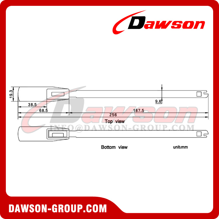 DS-BCS107 Sellos para flejes de metal para camiones de acero, planos, numerados, usados ​​una vez