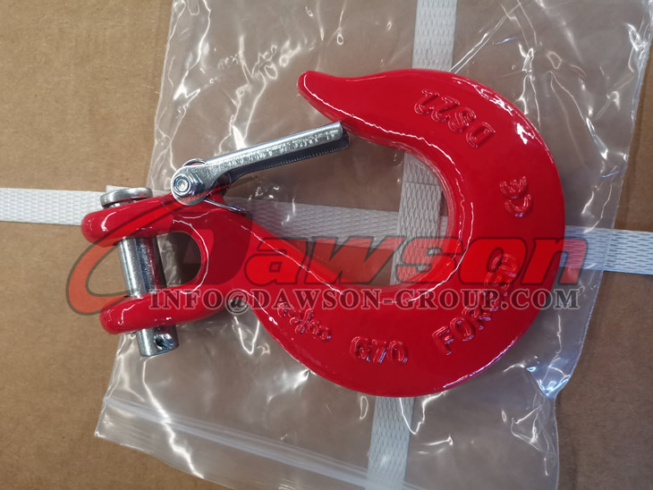 DS127 A-331 G70 Gancho deslizante de horquilla forjado de grado 70, Gancho deslizante de horquilla forjado de grado 43 H-331 G43 con pestillo para amarre - Dawson Group Ltd. - F&aacute;brica de China