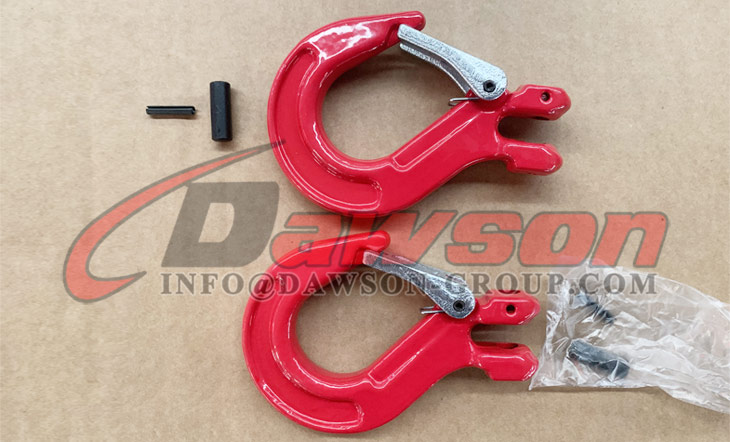 Gancho de eslinga de horquilla DS012 G80 con pestillo fundido para eslingas de cadena de elevaci&oacute;n de gr&uacute;a - Dawson Group Ltd. - Fabricante, proveedor y f&aacute;brica de China