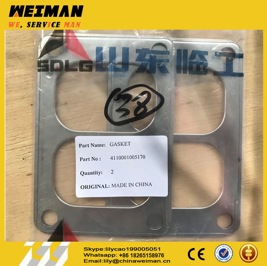 SDLG original LG968 wheel loader parts 4110001005170, weichai engine parts turbo gasket M1S4295 for wheel loader