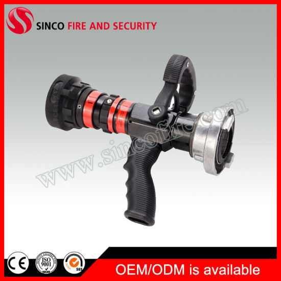 Fire Hose Nozzle, 1-1/2 Swivel NST, Ball Shut-Off Nozzle with Pistol Grip,  1-1/2 Male NST Outlet, Bronze Body