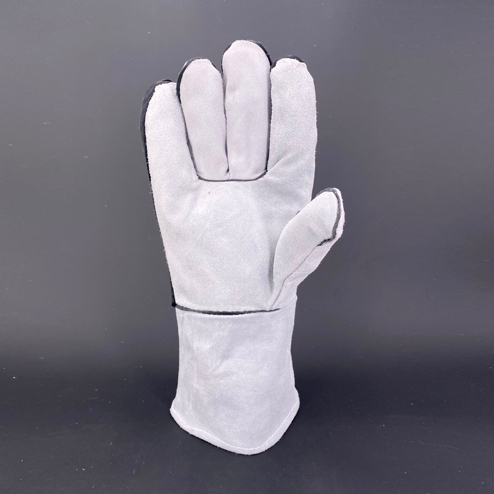 safety gloves suede leather High temperature resistance protection industrial safety leather gloves