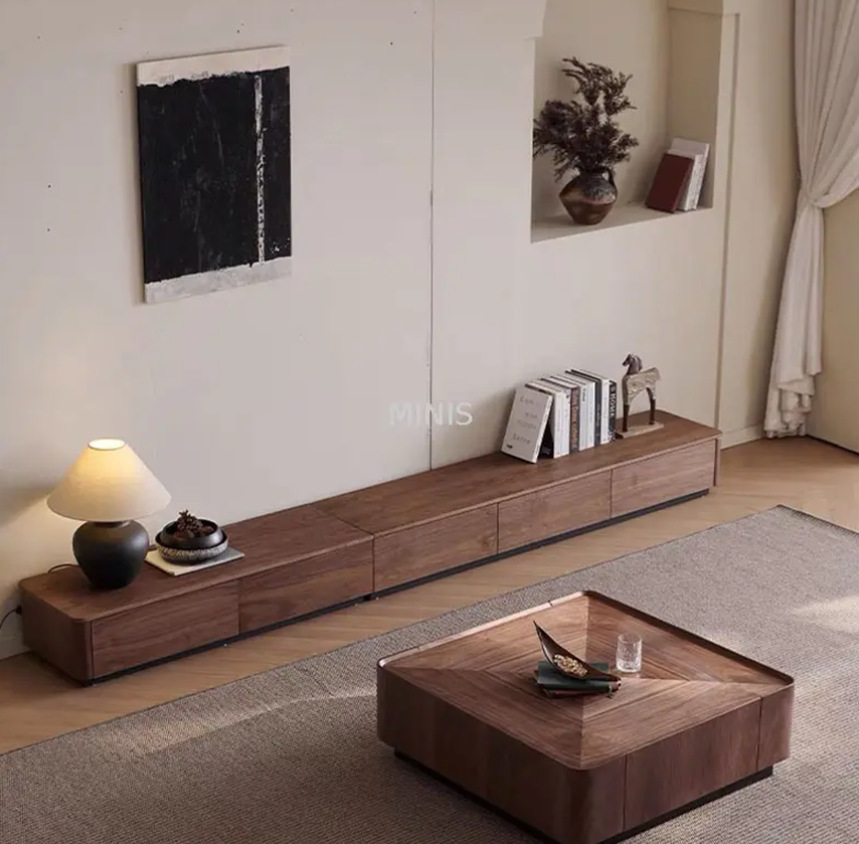 Lounge Living Room Sqaure Wood Coffee Table With Drawers Table basse en bois carrée de salon avec tiroirs