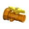 Válvula de bola de entrada de diámetro reducido del medidor de gas con mango en T sellable amarillo