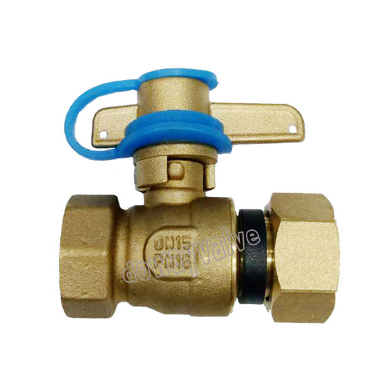 Válvula recta bloqueable del contador de agua según la norma NF En13828