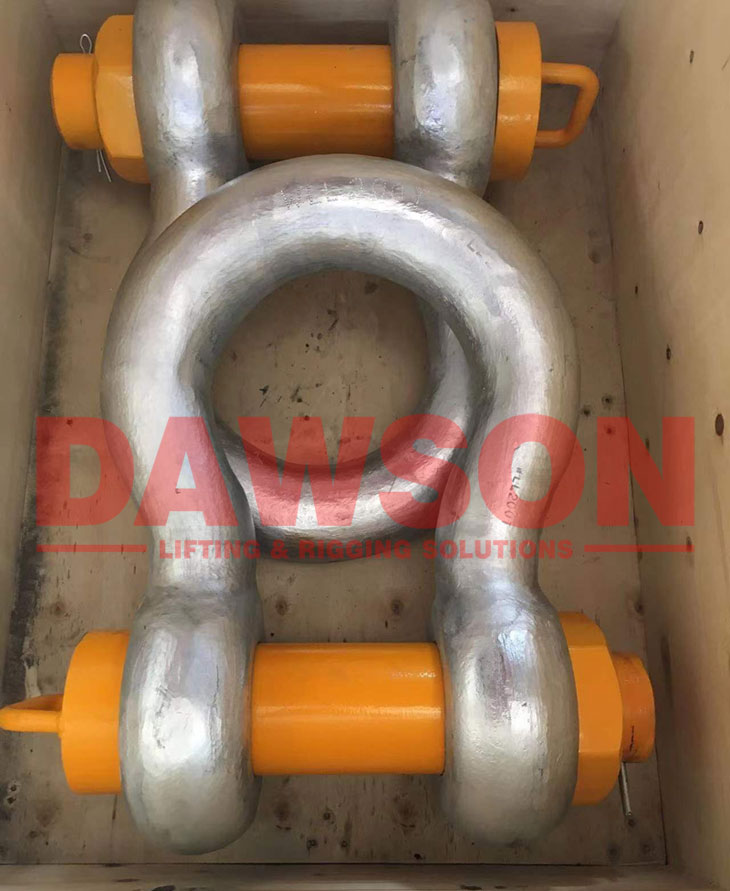 Grillete WLL grande con secci&oacute;n transversal circular, grillete de cuerpo redondo tipo perno de alta resistencia de acero de aleaci&oacute;n - Dawson Group Ltd. - Proveedor de China