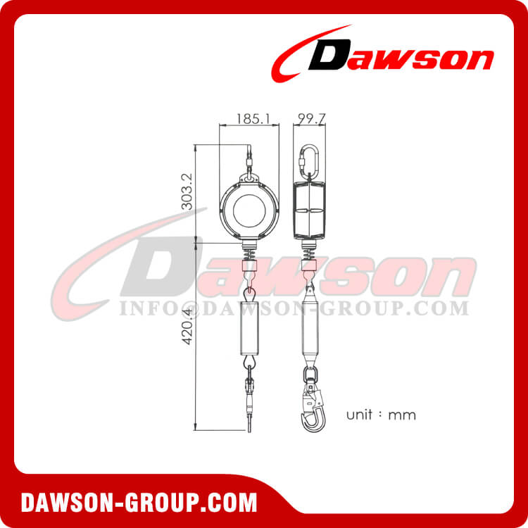 L&iacute;nea de vida retr&aacute;ctil DSHE-10 (S) -LE - Dawson Group Ltd. - Fabricante, f&aacute;brica de China