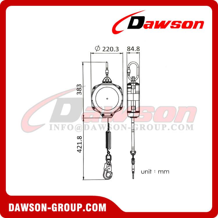 Línea de vida retráctil vertical de nailon DSHB-10N, Línea de vida autorretráctil de correas