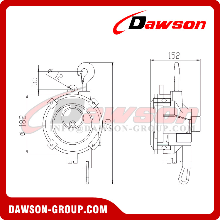 DS-HWシリーズ 5kg～15kg 小型スプリングバランサー、ツールバランサー