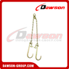 مجموعة DAWSON G70 V-Chain، رابط كمثرى مع خطافات إمساك في الأعلى، لجام سلسلة V من الدرجة 70 مع خطافات J ورأس مطرقة مقاس 15 بوصة