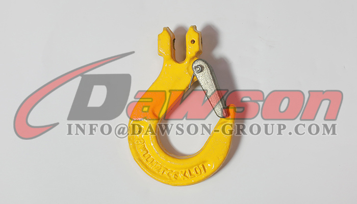 Gancho de eslinga de horquilla DS012 G80 con pestillo fundido para eslingas de cadena de elevaci&oacute;n de gr&uacute;a - Dawson Group Ltd. - Fabricante, proveedor y f&aacute;brica de China