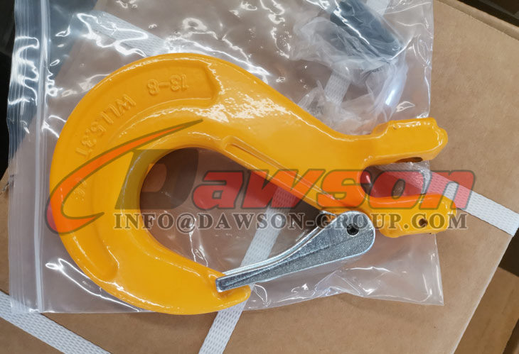 Gancho de eslinga con horquilla G80 con pestillo fundido para eslingas de cadena de elevaci&oacute;n de gr&uacute;a - Dawson Group Ltd. - Fabricante, proveedor y f&aacute;brica de China