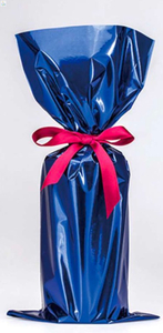 Metallic Mylar Wine Red Gift Bags for Bottles Sparkle Look - Ideal for Holiday Parties, Wedding and Birthday