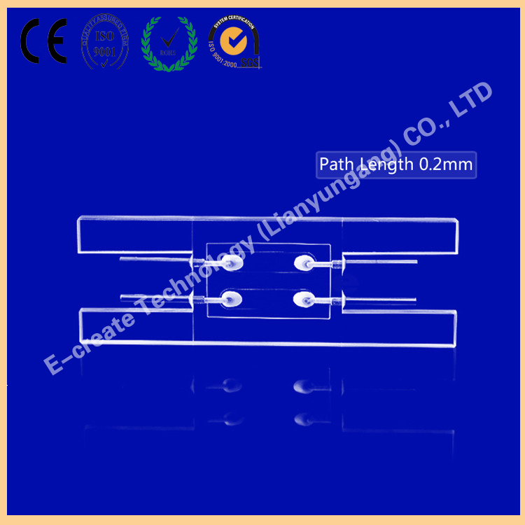 optical quartz flow counting spectrophotometer cell with dual channel