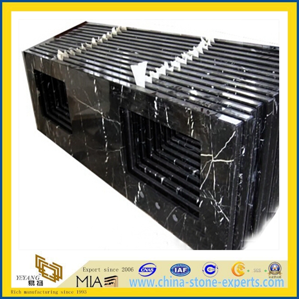 Black marquina black marble vanity top marble countertop (YQA-MC1012) (7) Black marquina black marble vanity top marble countertop (YQA-MC1012) (7)