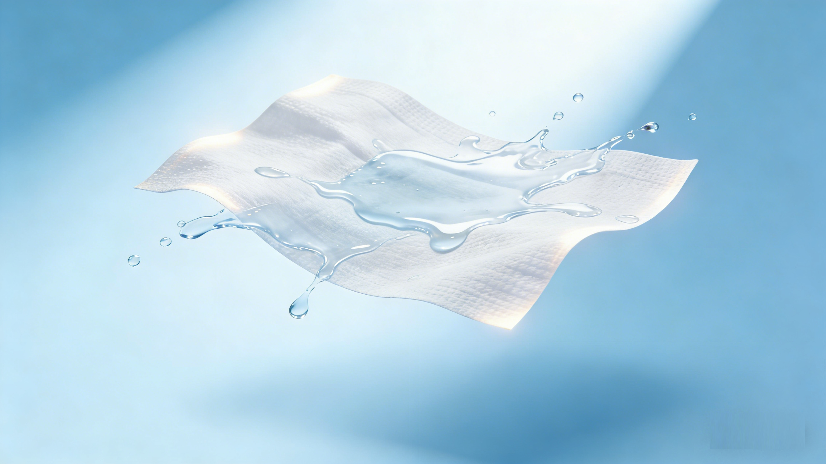 Wet wipes nonwoven fabric with excellent water absorption kain lap basah bukan tenunan yang menunjukkan prestasi penyerapan air