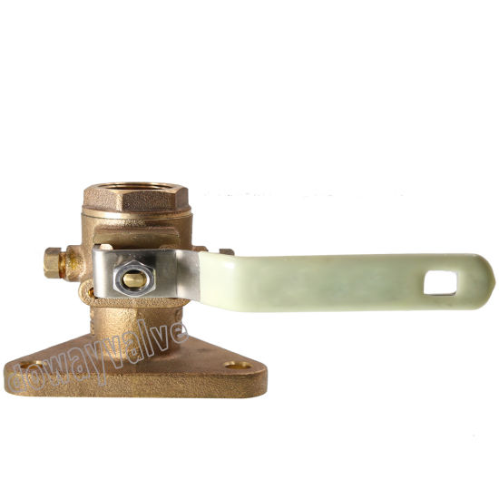 Robinet de robinet de mer à bride en bronze à poignée en acier