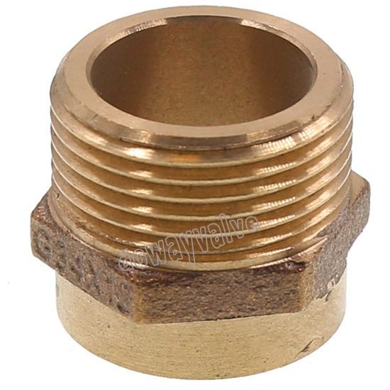Adaptador de tubo reductor de bronce hexagonal concéntrico