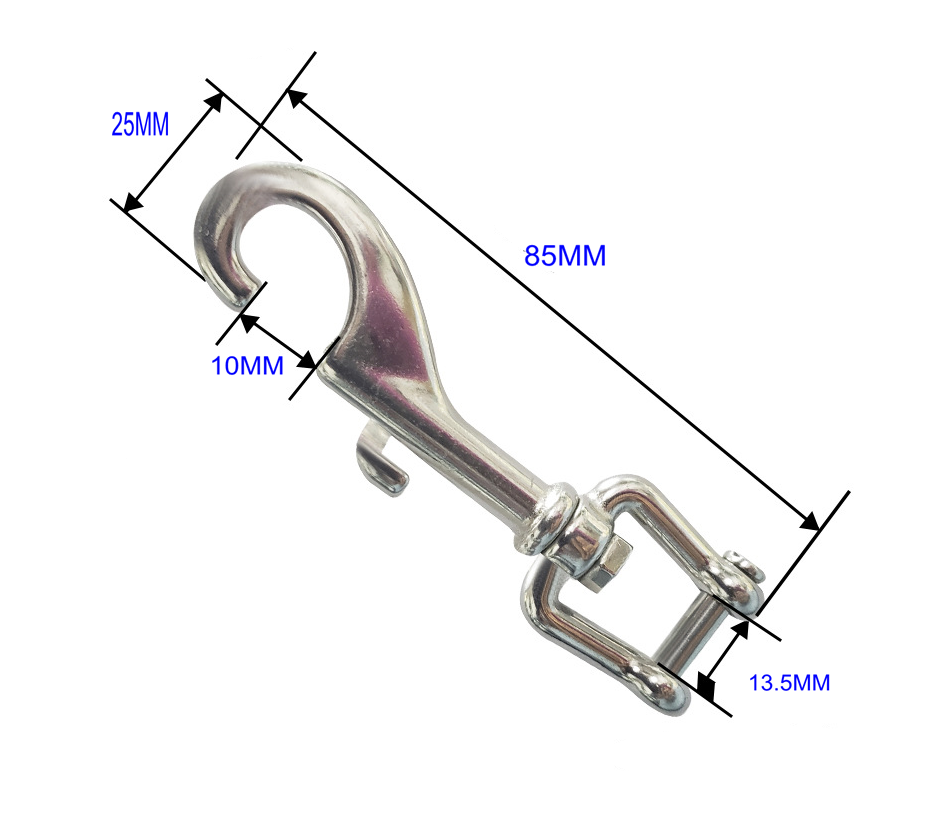  85mm,100mm Marine-grade 316 Stainless Steel Scuba Diving D Shackle Bolt Snap for Attaching Accessories: Lights, Gauges, Cameras and Bags