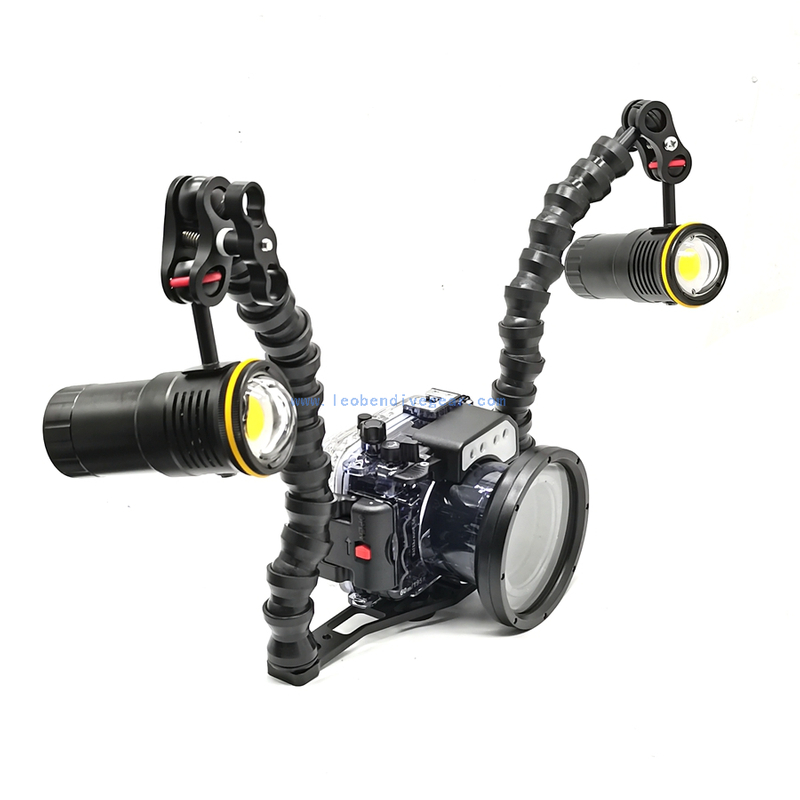 Underwater 12 inches Double Handle BALL YS Flex Arm Tray for Compact Camera Housings