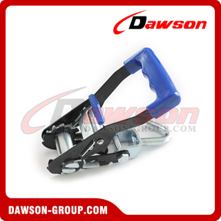 DAWSON 35MM X 3T X 200MM ラチェットラッシングバックル エクストラロングブルーラバーハンドル付き 安全ロックとスイベルJフック付き ラッシングバックル