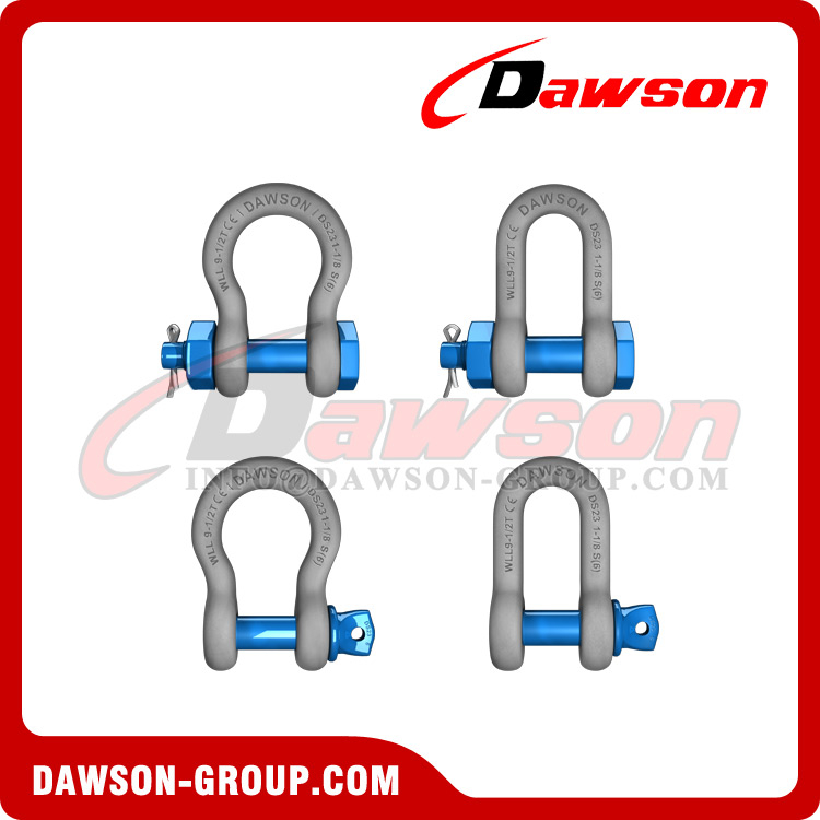 Grilletes de cadena con pasador de tornillo tipo EE. UU. de marca DAWSON, grillete de anclaje tipo perno de acero forjado