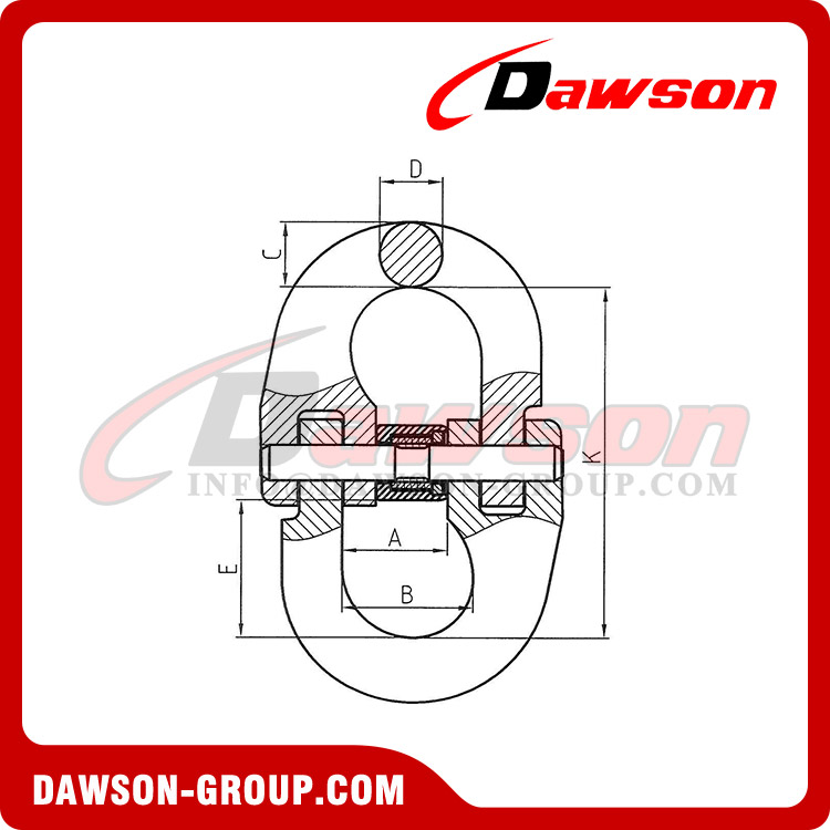 Eslabón de conexión tipo europeo DS1001 G100 6-32MM para eslingas de cadena de elevación, eslabón de acoplamiento