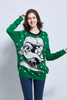 unisex knitting Christmas sweater green Santa Christmas sweater Xmas sweater