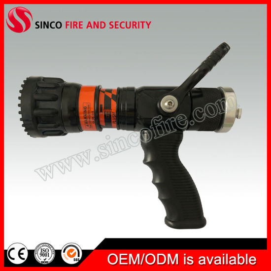 Fire Hose Nozzle, 1-1/2 Swivel NST, Ball Shut-Off Nozzle with Pistol Grip,  1-1/2 Male NST Outlet, Bronze Body