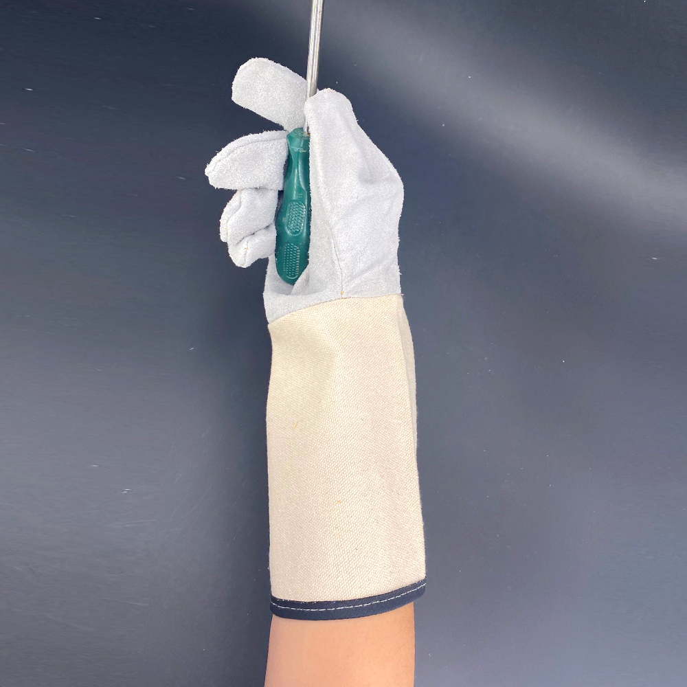 safety gloves suede leather good quality abrasion resistance