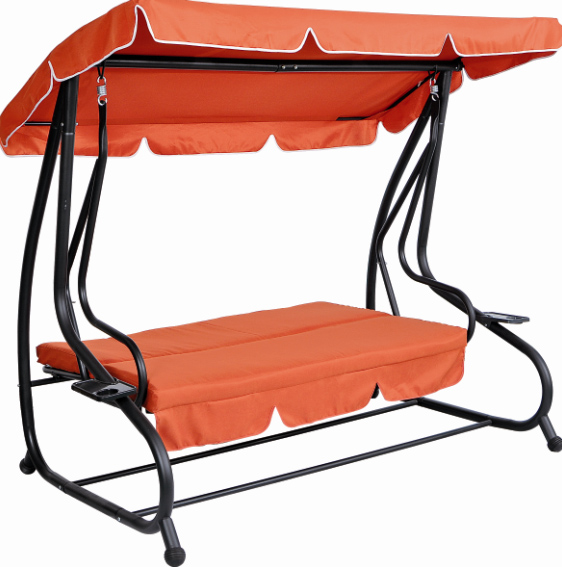 Iron Steel Frame Swing Chair Swing Bed With Two Pillows